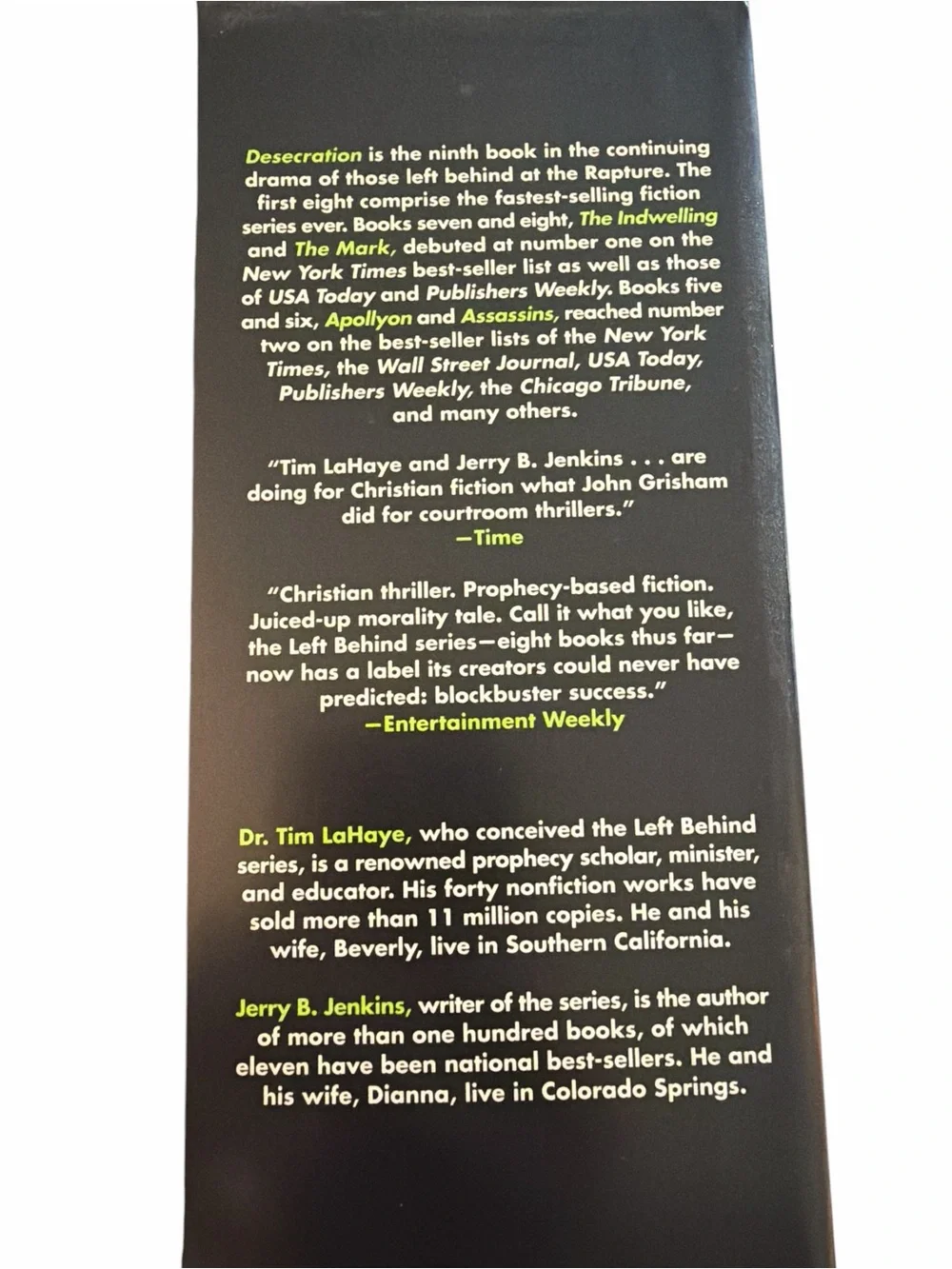 Desecration Hardcover by Tim LaHaye & Jerry B Jenkins Left Behind Series